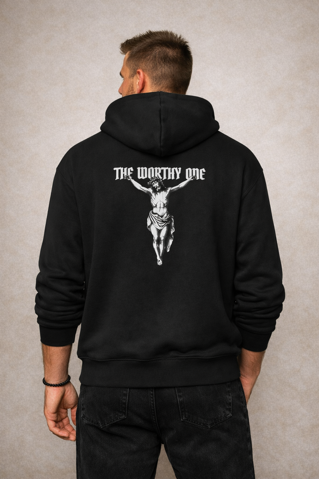 WORTHY ONE CRUCIFIX HOODIE