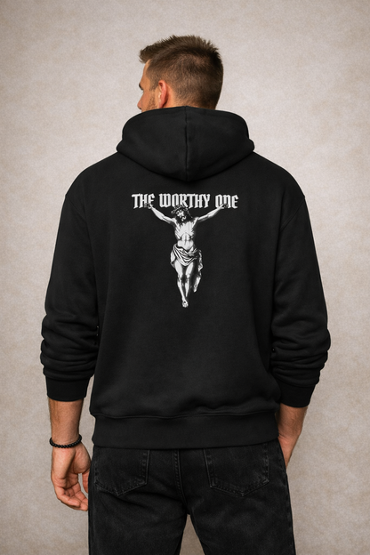 WORTHY ONE CRUCIFIX HOODIE